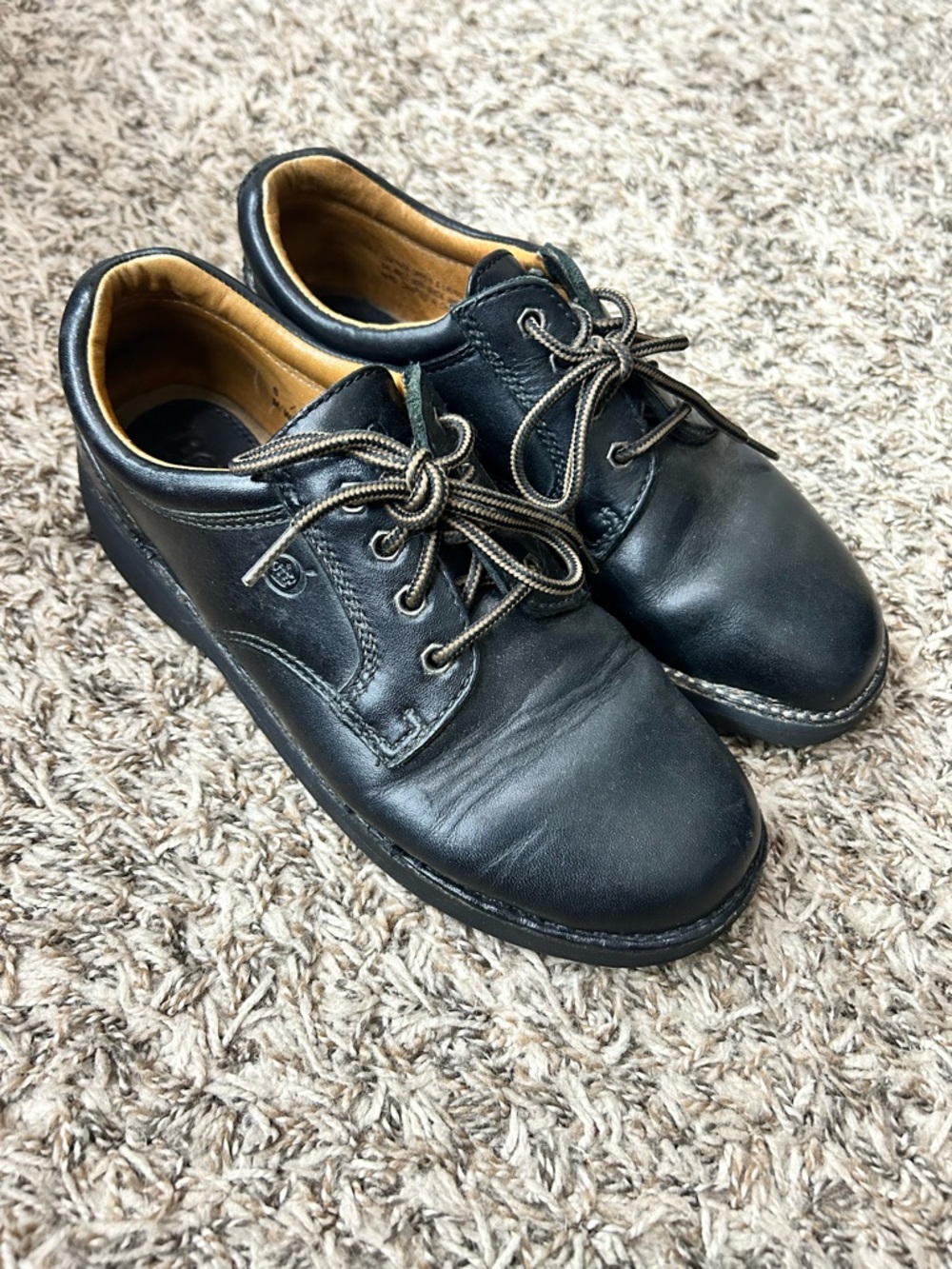 Born Black Leather Oxford Derby-style lace-up shoes Sz 8
